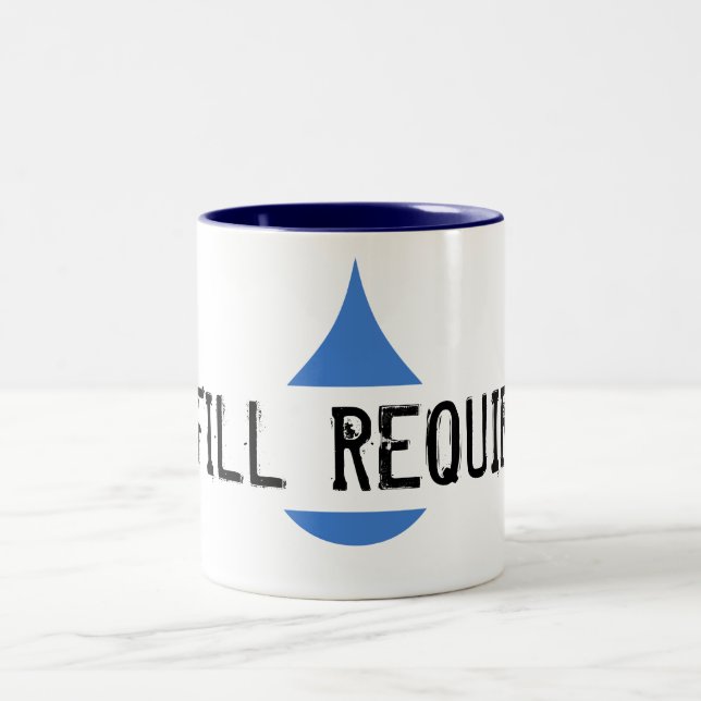 REFILL REQUIRED Blue Stilistic Drop Two-Tone Coffee Mug (Center)