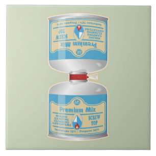 Refilling gas canisters for camp stoves ceramic tile