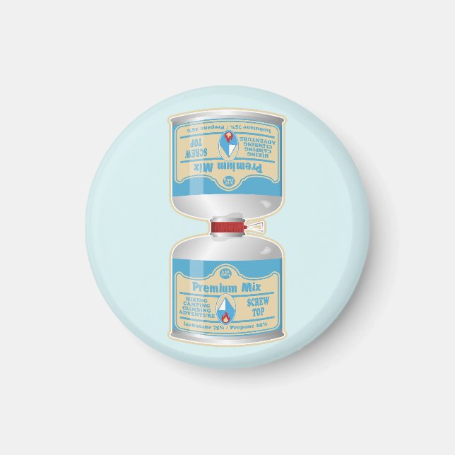 Refilling gas canisters for camp stoves magnet (Front)