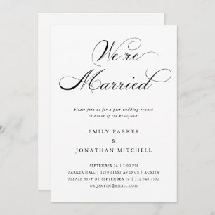 Refined   Black and White Post-Wedding Brunch Invitation
