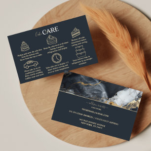 Refined Black Gold Business Branding Cake Care Card