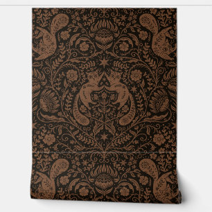 Refined Bohemian Cats - Bleached Black Wallpaper