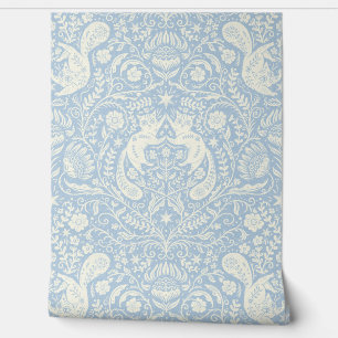 Refined Bohemian Cats - Blue Fog Wallpaper
