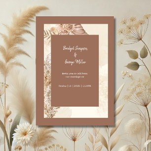 Refined Boho Chic Neutral Wedding Invitation