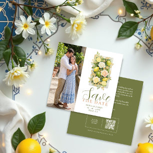 Refined Botanical Floral and Lemon Wedding Save The Date