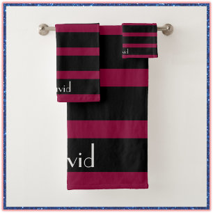 Refined Classic Masculine Striped Bath Towel Set