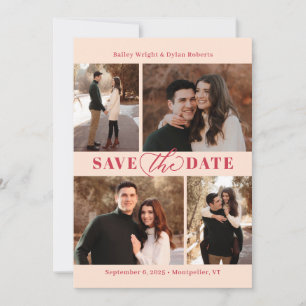 Refined Collage Editable Colour Save The Date Card