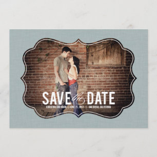 Refined Elegance Photo Save The Date - Blue