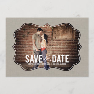 Refined Elegance Photo Save The Date - Khaki