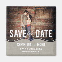 Refined Elegance Save The Date Magnet - Khaki