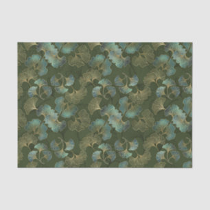 Refined Gold Ginkgo Botanical Emerald Green Art Tissue Paper
