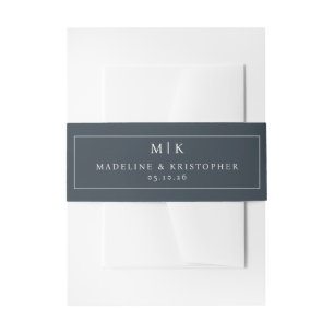 Refined Gray Calligraphy Invitation Belly Band