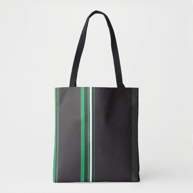 Refined Green Modern Classy Lines Tote Bag (Front)