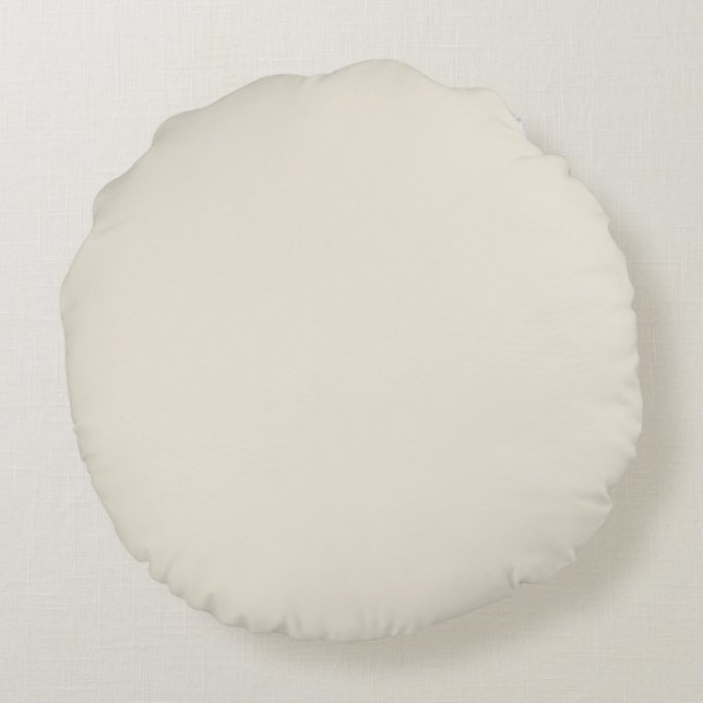 Refined Ivory Solid Colour Shade Hue SW 0050 Round Cushion (Back)