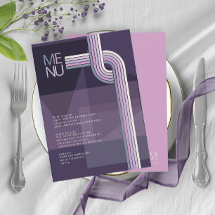 Refined Lines Geometric Wedding Violet ID983 Menu