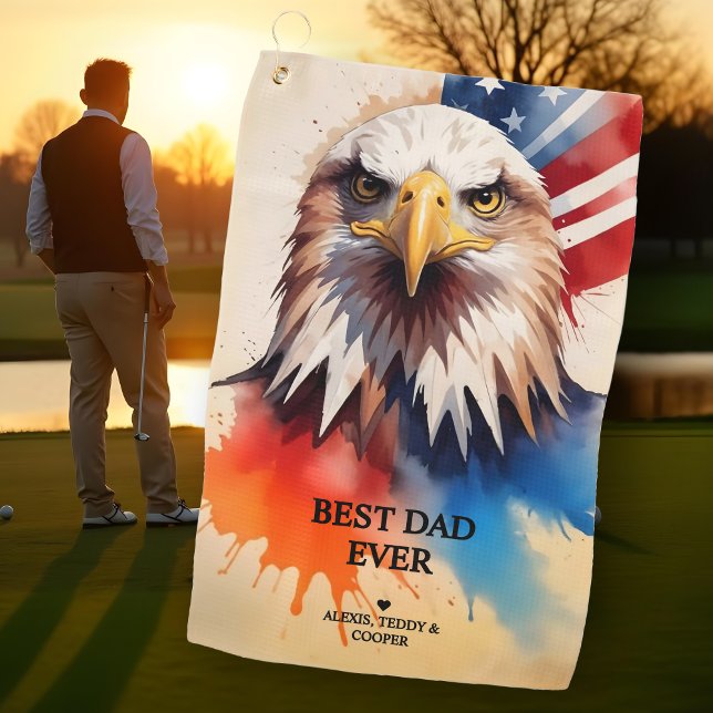 Refined Modern & Elegant Patriotic Eagle Golf Towel (Refined Modern & Elegant Patriotic Eagle Golf Towels.)