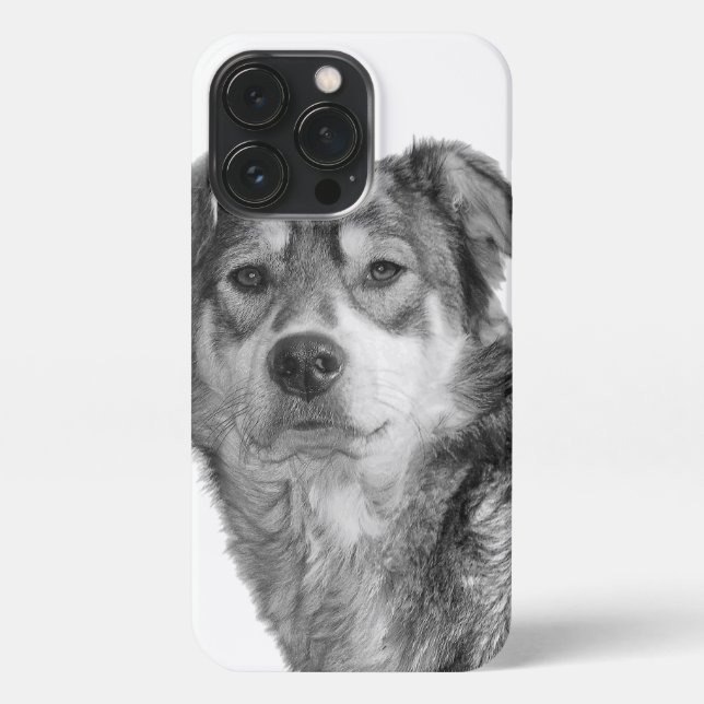 Refined Monochrome Large Mixed Breed Canine iPhone Case (Back)