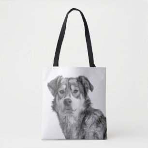Refined Monochrome Large Mixed Breed Canine Tote Bag