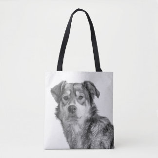Refined Monochrome Large Mixed Breed Canine Tote Bag