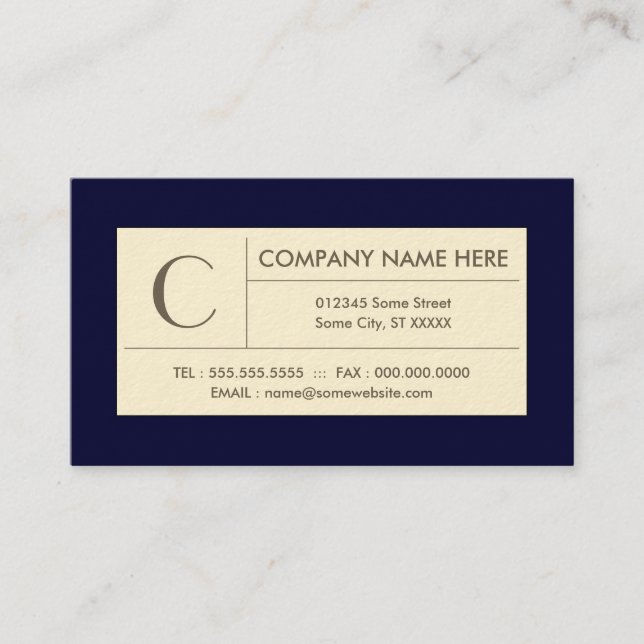 refined navy business card (Front)