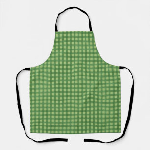 Refined Olive and Forest Green Fine Check Gift Apron