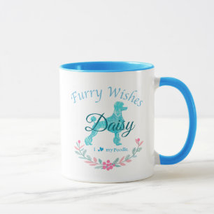 Refined Pastel Blue Poodle Custom Christmas Gift Mug