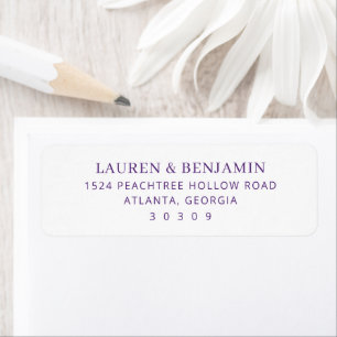 Refined Purple Calligraphy Address Return Address Label