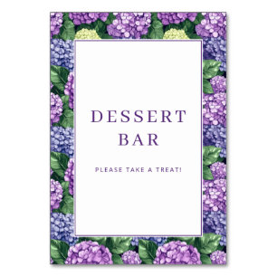 Refined Purple Floral Border Table Number