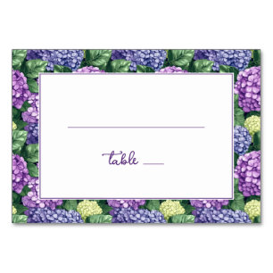 Refined Purple Floral Border Table Number