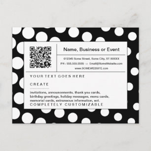 refined QR code : black and white halftone Invitation Postcard