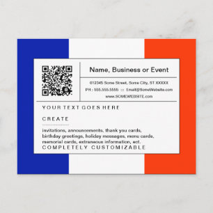 refined QR code : france Invitation Postcard