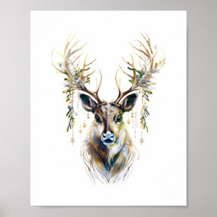 Refined Reindeer, Luxurious Holiday Elegance Poster