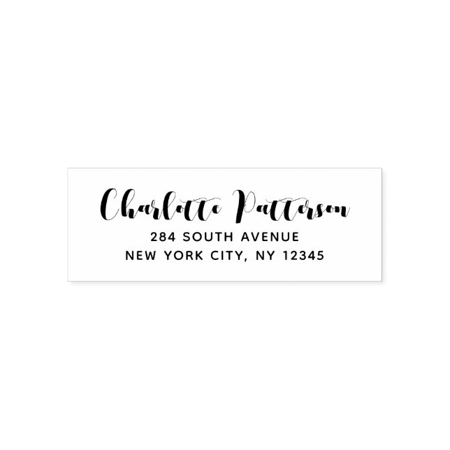 Refined Script Name and Mailing Address Self-inking Stamp (Design)