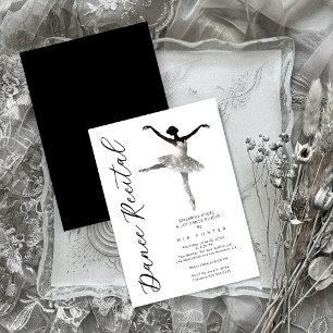 Refined Silver Sparkle Ballet Recital TMF26 Invitation