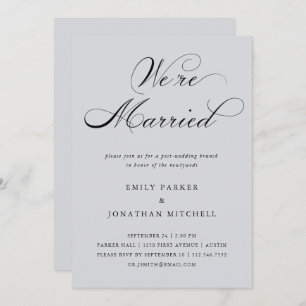 Refined   Soft Grey Post-Wedding Brunch Invitation