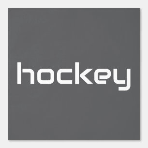 Refined Sporty White Sleek HOCKEY Text On Grey Wallpaper