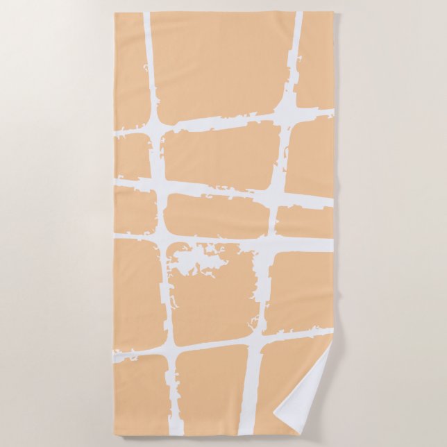 Refined White Light Grunge Modern Dirty Mesh Beach Towel (Front)
