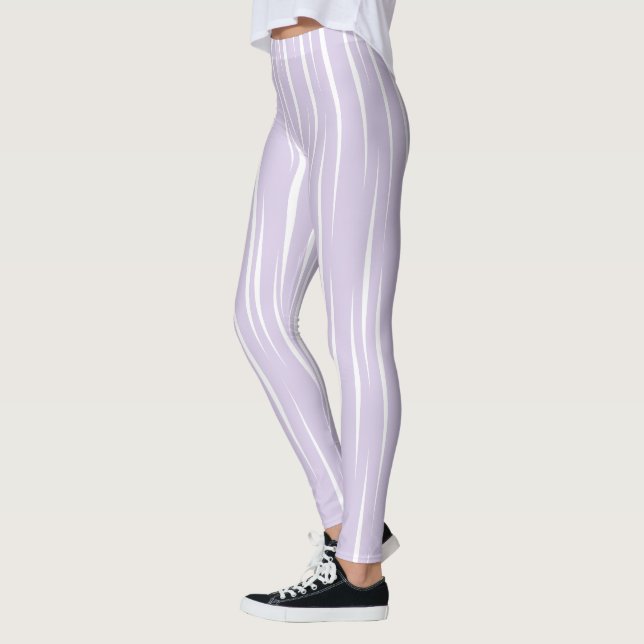Refined White Unique Flames Lilac Leggings (Left)