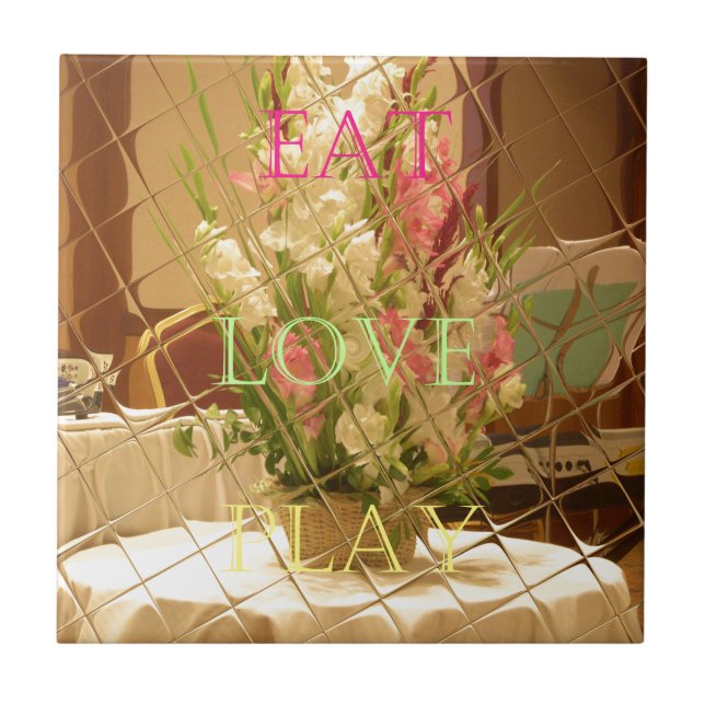 Reflected Blooms Art Print Ceramic Tile (Front)