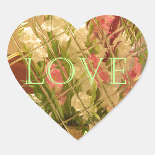 Reflected Blooms Art Print Heart Sticker