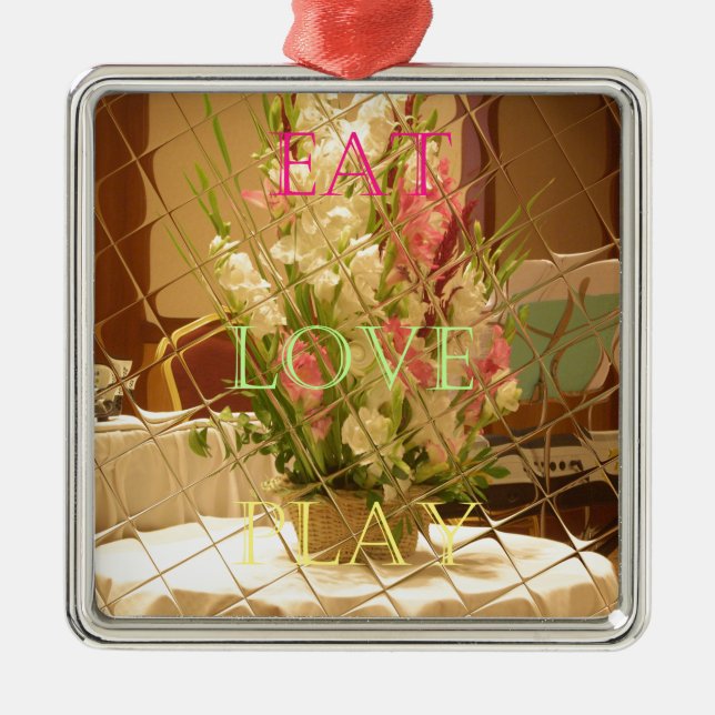 Reflected Blooms Art Print Metal Tree Decoration (Front)
