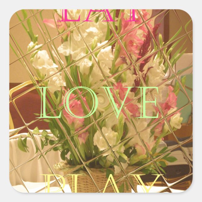 Reflected Blooms Art Print Square Sticker (Front)