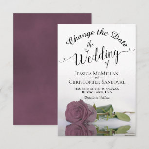 Reflecting Dusty Pink Rose Change Wedding Plans Save The Date