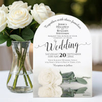Reflecting Ivory White Rose Elegant Arch Wedding