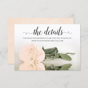 Reflecting Peach Rose Wedding Details Website Enclosure Card