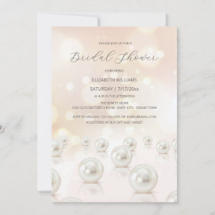 Reflecting Pearls Cream Bridal Shower Invitation