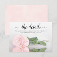 Reflecting Pink Rose Wedding Details Website