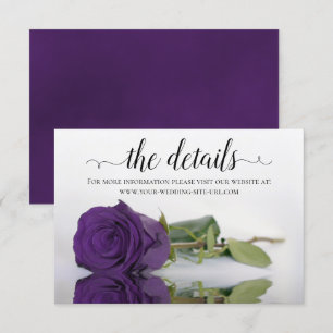 Reflecting Purple Rose Wedding Details Website Enclosure Card
