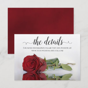 Reflecting Red Rose Wedding Details Website Enclosure Card