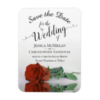 Reflecting Rust Orange Rose Wedding Save the Date